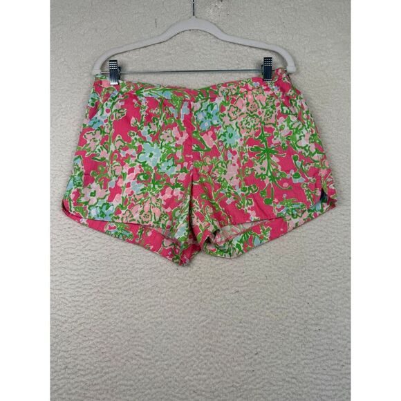 Lilly Pulitzer Adie Short in Flamingo Pink Southern Charm Garden Floral Size 8 - Picture 1 of 8